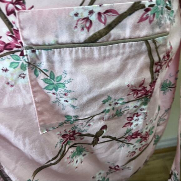 BedHead Pink Pastel Floral / Bird Print | 100% Cotton | Short Sleeve Robe | L - Picture 7 of 7